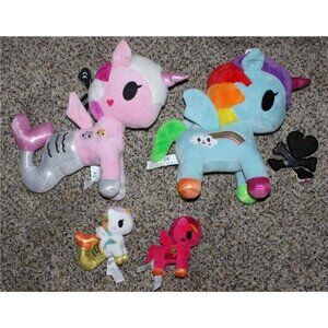 Tokidoki 10" Plush Jellystar Blue Pixie Mermicorno Unicorno 3" Peperino Dolphin